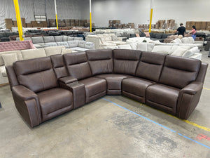 Flexsteel Griffin Italian Leather Zero Gravity Reclining Sectional