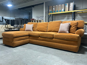 Contemporary Burnt Orange Chaise Sectional