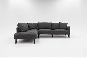 Contemporary Dark Gray Chaise Sectional