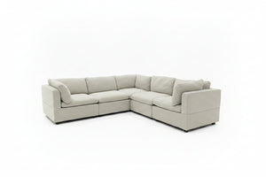 Albany Park Kova Box Cushion Corner Sectional - Oatmeal Performance Chenille