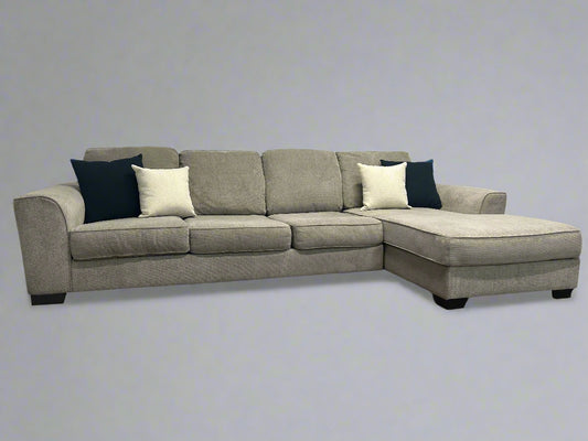 Contemporary Light Gray Chaise Sectional