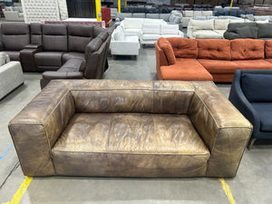 RH Fulham Leather Sofa (Matador Nutmeg)