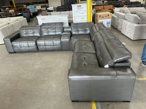 Aiden & Ivy 6-Piece Leather Power Reclining Sectional
