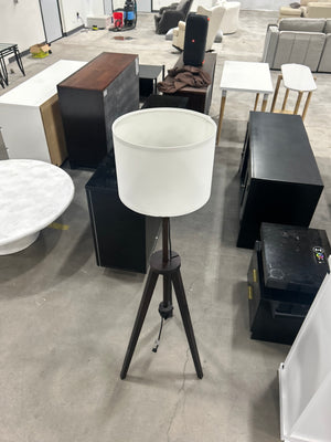 Contemporary Espresso Wood Floor Lamp