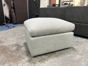 Gray Basketweave Ottoman