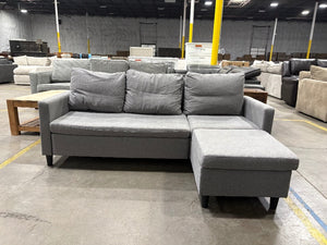 Gray 3-Pc Sectional w/ Ottoman