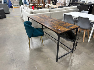 Dark Wood Office Desk & Chair Set