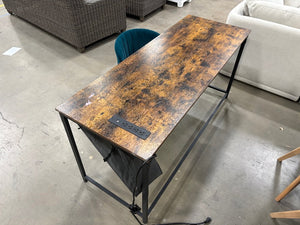 Dark Wood Office Desk & Chair Set
