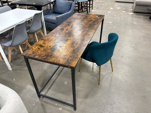 Dark Wood Office Desk & Chair Set