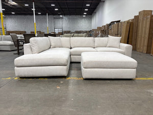 Andee Deep Fabric Sectional w/ Ottoman