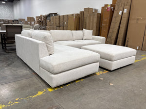 Andee Deep Fabric Sectional w/ Ottoman