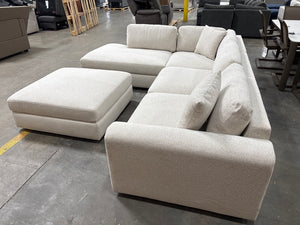 Andee Deep Fabric Sectional w/ Ottoman