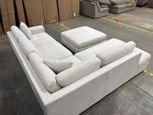 Andee Deep Fabric Sectional w/ Ottoman