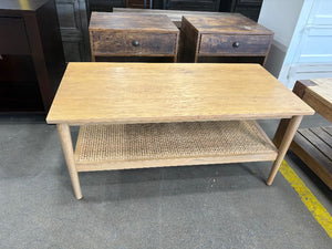 Light Wood Woven Coffee Table