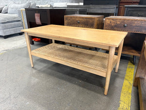 Light Wood Woven Coffee Table