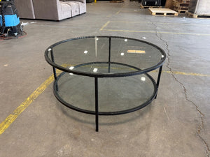 Black Coffee Table w/ Circle Glass