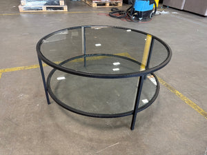 Black Coffee Table w/ Circle Glass