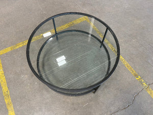 Black Coffee Table w/ Circle Glass