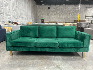 Emerald Velvet MCM Sofa