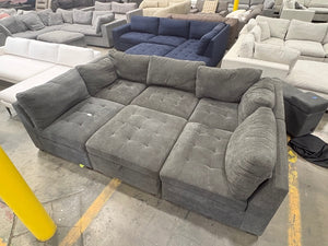 Tisdale 6-Piece Gray Fabric Sectional