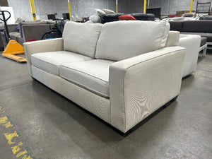 Pottery Barn White Linen Buchanan Sleeper Sofa