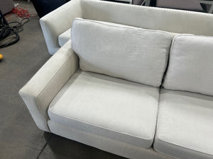 Pottery Barn White Linen Buchanan Sleeper Sofa
