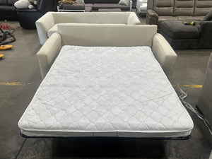 Pottery Barn White Linen Buchanan Sleeper Sofa