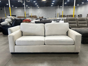 Pottery Barn White Linen Buchanan Sleeper Sofa