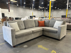 West Elm 3-Pc Gray Velvet Henry Sectional