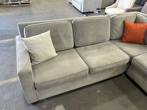 West Elm 3-Pc Gray Velvet Henry Sectional