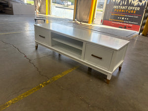 White TV Stand w/ Gold Accents