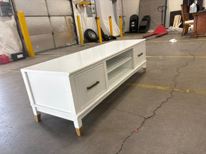White TV Stand w/ Gold Accents