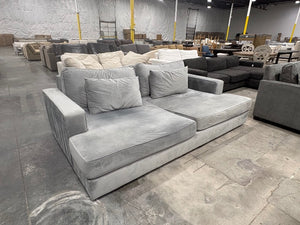SOFT Double Chaise Sofa (Gray Velvet)