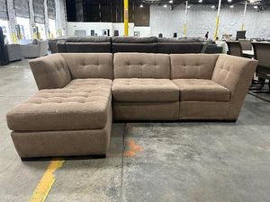 Jonathan Louis Taupe Tufted Sectional
