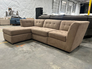 Jonathan Louis Taupe Tufted Sectional