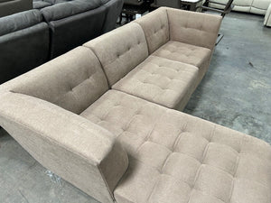 Jonathan Louis Taupe Tufted Sectional
