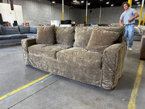 Rowe Furniture Olive Velvet Sofa