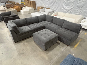 Thomasville Tisdale 6-Piece Fabric Sectional (Dark Gray)
