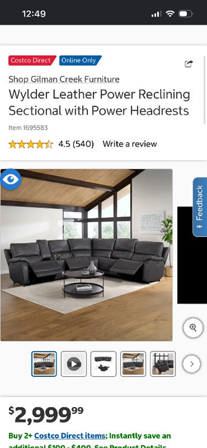 Gilman Creek Wylder Leather Power Reclining Sectional