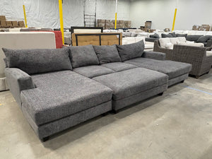 Grey Oversized Sectional with Ottoman