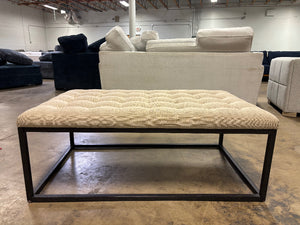 Beige Tufted Ottoman