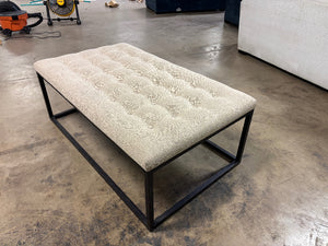 Beige Tufted Ottoman