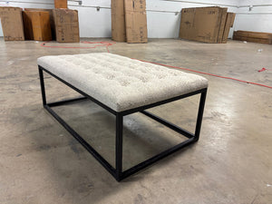 Beige Tufted Ottoman