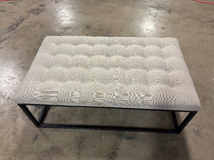 Beige Tufted Ottoman