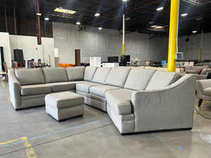 Sofa Mart Taupe U-Shaped Sectional w/Ottoman