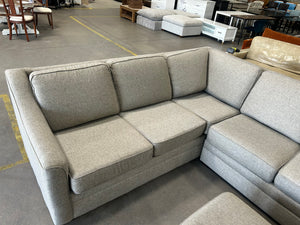 Sofa Mart Taupe U-Shaped Sectional w/Ottoman