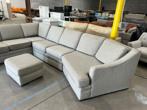 Sofa Mart Taupe U-Shaped Sectional w/Ottoman
