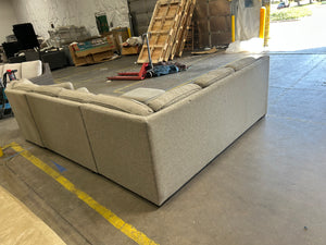 Sofa Mart Taupe U-Shaped Sectional w/Ottoman