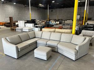 Sofa Mart Taupe U-Shaped Sectional w/Ottoman