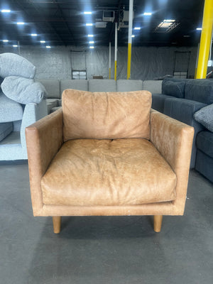 Tan Leather MCM Accent Chair
